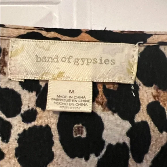 Band of Gypsies Animal Print Flared Sleeve Blouse - Picture 2 of 6
